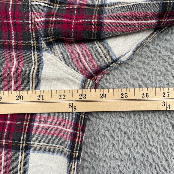 L.L. Bean Flannel Shirt Mens Large Red Plaid Button Down 100% Cotton Made in USA - Picture 6 of 8